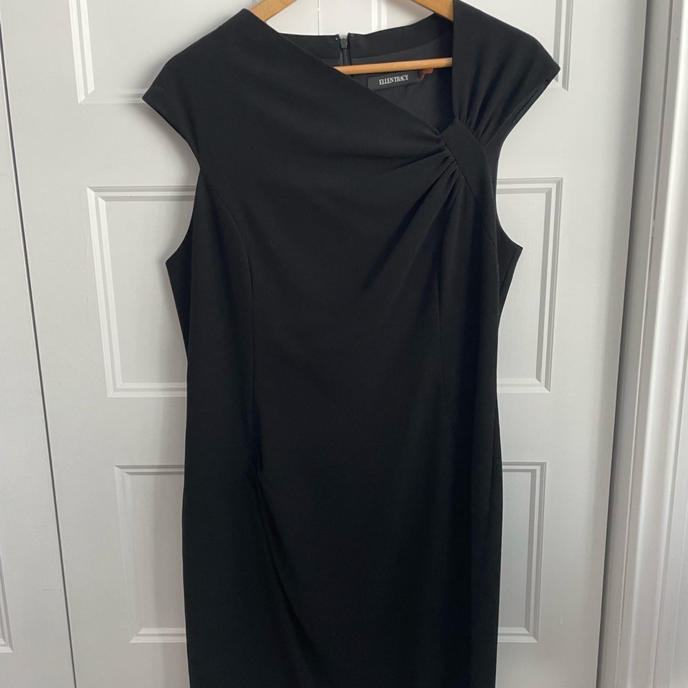 ELLEN TRACEY Black Formal Cap Sleeves Dress